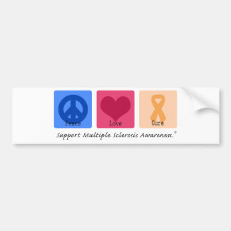 Peace Love Cure Multiple Sclerosis Bumper Sticker