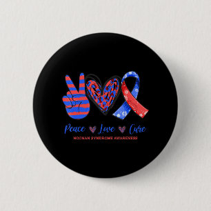Peace Love Cure Noonan Syndrome Awareness 6 Cm Round Badge