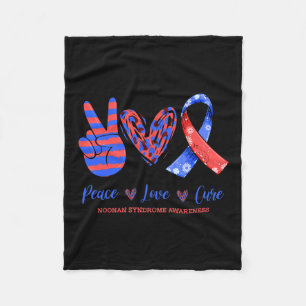 Peace Love Cure Noonan Syndrome Awareness Fleece Blanket