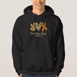 Peace Love Cure Orange Ribbon Copd Awareness Hoodie
