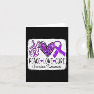 Peace Love Cure Overdose Awareness Month Purple Ri Card