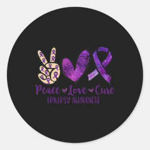 Peace Love Cure Overdose Awareness Ribbon Classic Round Sticker