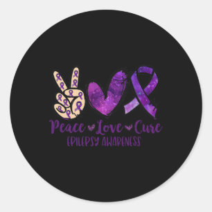 Peace love Cure Overdose Awareness Ribbon Classic Round Sticker