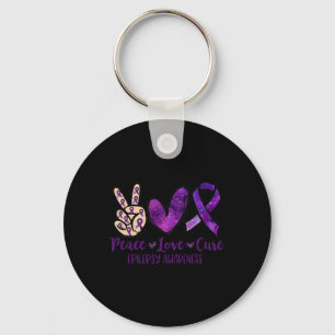 Peace love Cure Overdose Awareness Ribbon  Key Ring