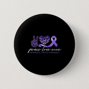 Peace Love Cure Pancreatic Cancer Awareness 1  6 Cm Round Badge
