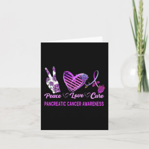 Peace Love Cure Pancreatic Cancer Awareness 1 Card
