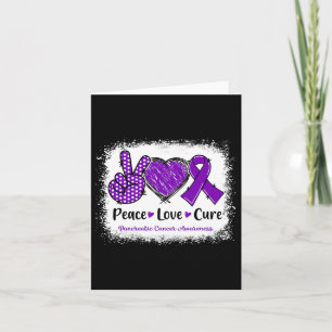 Peace Love Cure Pancreatic Cancer Awareness Purple Card