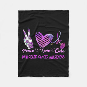 Peace Love Cure Pancreatic Cancer Awareness Women' Fleece Blanket