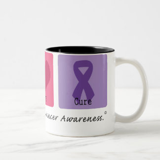 Peace Love Cure Pancreatic Cancer Two-Tone Coffee Mug