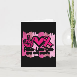 Peace Love Cure Pink Ribbon Cancer Breast Awarenes Card