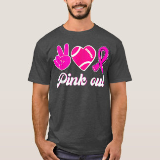 Peace Love Cure Pink Ribbon Cancer Breast Awarenes T-Shirt