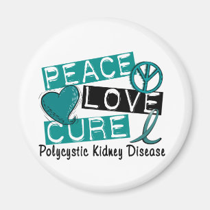 Peace Love Cure PKD Polycystic Kidney Disease Magnet
