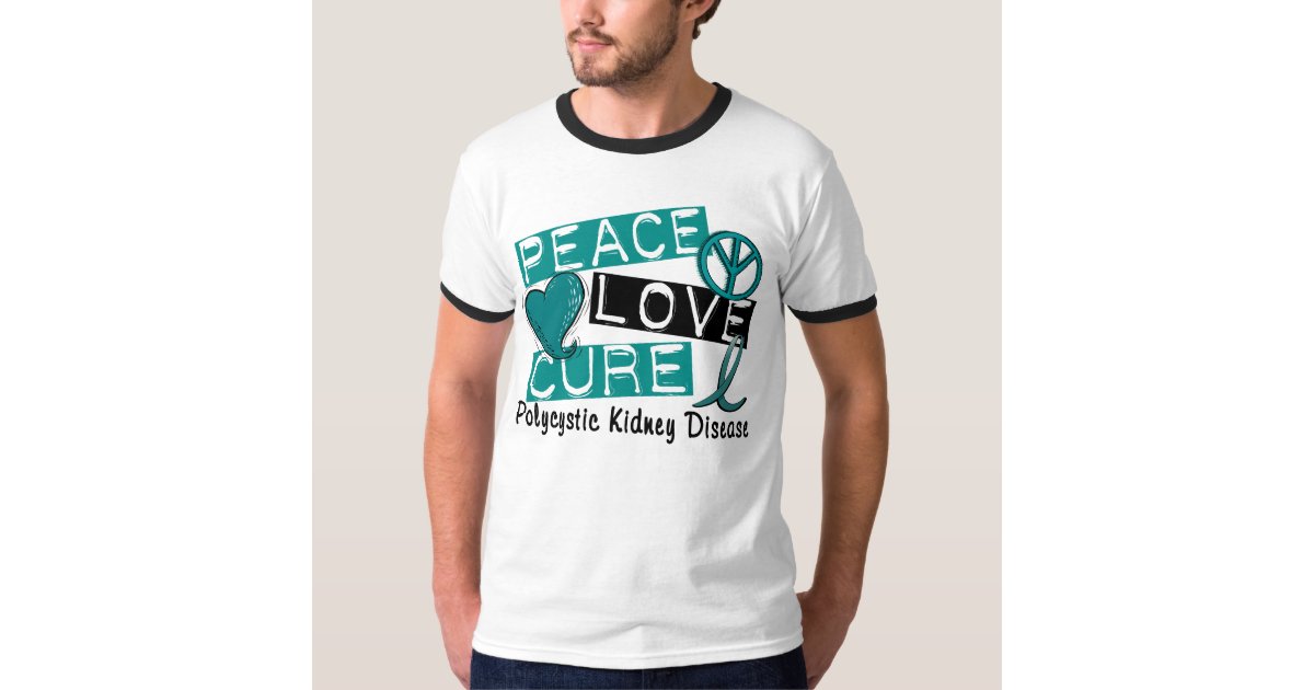 Download Peace Love Cure PKD Polycystic Kidney Disease T-Shirt ...