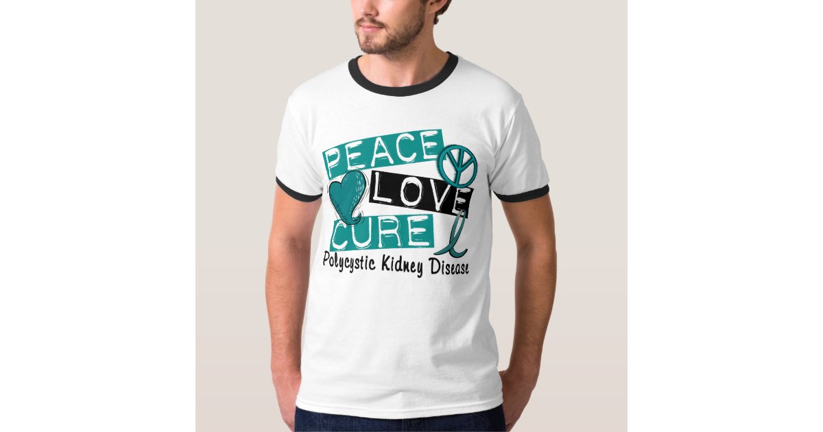 Download Peace Love Cure PKD Polycystic Kidney Disease T-Shirt | Zazzle.co.uk