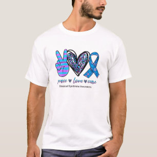 Peace Love Cure Purple And Blue Ribbon Emanuel Syn T-Shirt