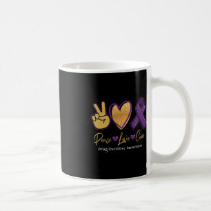 Peace Love Cure Purple Drug Overdose Awareness 1 Coffee Mug