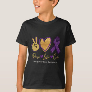 Peace Love Cure Purple Drug Overdose Awareness 1 T-Shirt