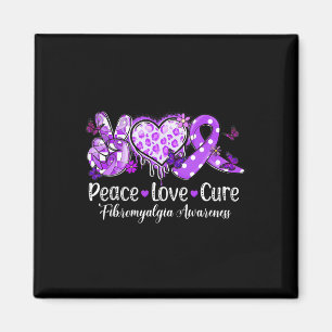 Peace Love Cure Purple Ribbon Fibromyalgia Awarene Magnet