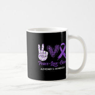 Peace Love Cure Purple Ribbon Heimerheimer Disease Coffee Mug