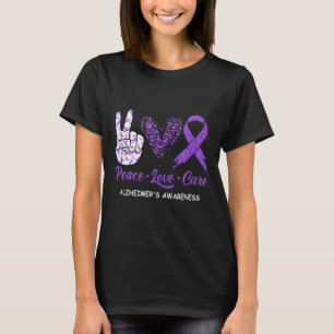 Peace Love Cure Purple Ribbon Heimerheimer Disease T-Shirt