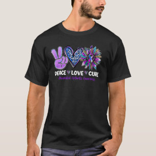 Peace Love Cure Purple Ribbon Rheumatoid Arthritis T-Shirt