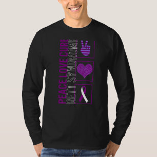 Peace Love Cure Rett Syndrome Awareness Ribbon War T-Shirt