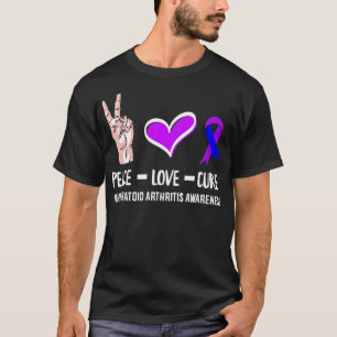 Peace Love Cure Rheumatoid Arthritis Warrior & Awa T-Shirt