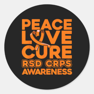 Peace Love Cure Rsd Crps Awareness 1 Classic Round Sticker