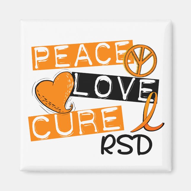 Peace Love Cure RSD Reflex Sympathetic Dystrophy Magnet (Front)