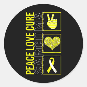 Peace Love Cure Sarcoma Bone Cancer Awareness Just Classic Round Sticker