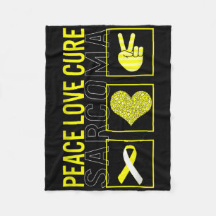 Peace Love Cure Sarcoma Bone Cancer Awareness Just Fleece Blanket
