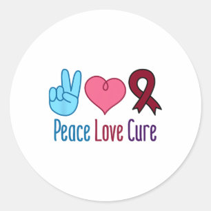 Peace Love Cure Sickle Cell Anaemia Awareness Scd Classic Round Sticker