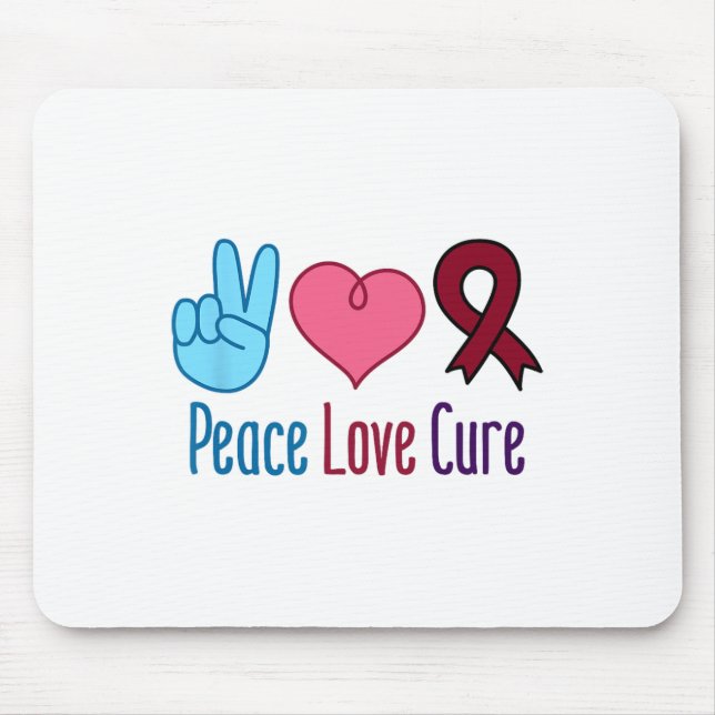 Peace Love Cure Sickle Cell Anaemia Awareness Scd  Mouse Mat (Front)