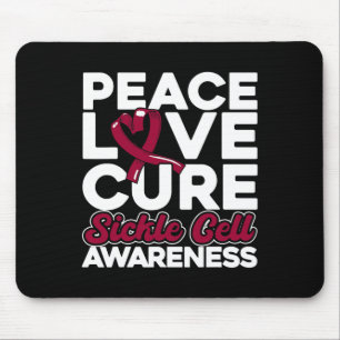 Peace Love Cure Sickle Cell Awareness 1 Mouse Mat