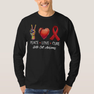 Peace Love Cure Sickle Cell Awareness Men Women Ki T-Shirt