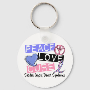 Peace Love Cure SIDS Sudden Infant Death Syndrome Key Ring