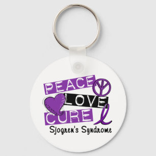 Peace Love Cure Sjogren's Syndrome Key Ring