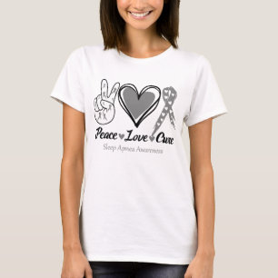 Peace Love Cure Sleep Apnoea Awareness T-Shirt