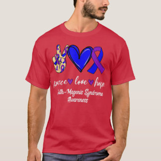 Peace Love Cure Smith-Magenis Syndrome Purple Blue T-Shirt