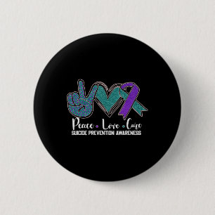 Peace Love Cure Suicide Prevention Awareness 1 6 Cm Round Badge