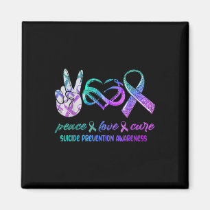 Peace Love Cure Suicide Prevention Awareness Magnet