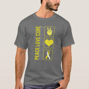 Peace Love Cure Suicide Prevention Awareness Ribbo T-Shirt