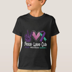 Peace Love Cure Suicide Prevention Awareness T-Shirt