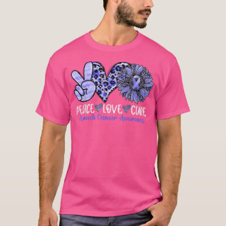 Peace Love Cure Sunflower Leopard Stomach Cancer A T-Shirt