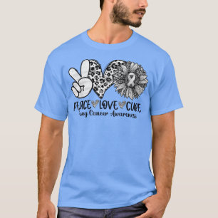 Peace Love Cure Sunflower White Ribbon Lung Cancer T-Shirt