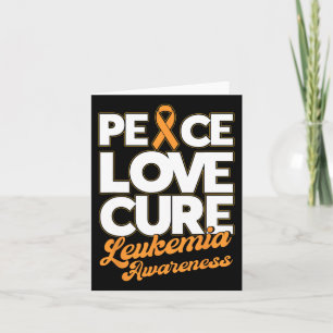 Peace Love Cure Support Leukaemia Awareness Ribbon Card
