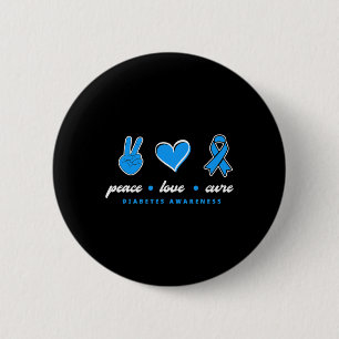 Peace Love Cure T1D Warrior Type One Diabetes Awar 6 Cm Round Badge