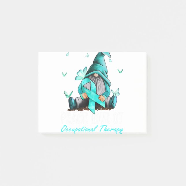 Peace Love Cure Teal AOTA Occupational Post-it Notes (Front)