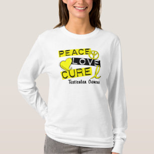 PEACE LOVE CURE Testicular Cancer T-Shirt