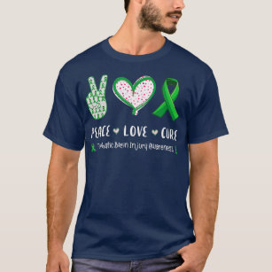Peace Love cure Traumatic brain injury awareness T-Shirt